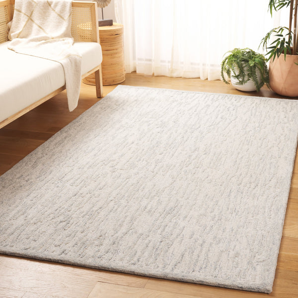 Safavieh Ebony Hand-tufted Runner Rug - Luxurious Wool & Cotton Blend With Elegant Textured Design For Hallways Blue ,Ivory Wool & Cotton Ebn231m-5