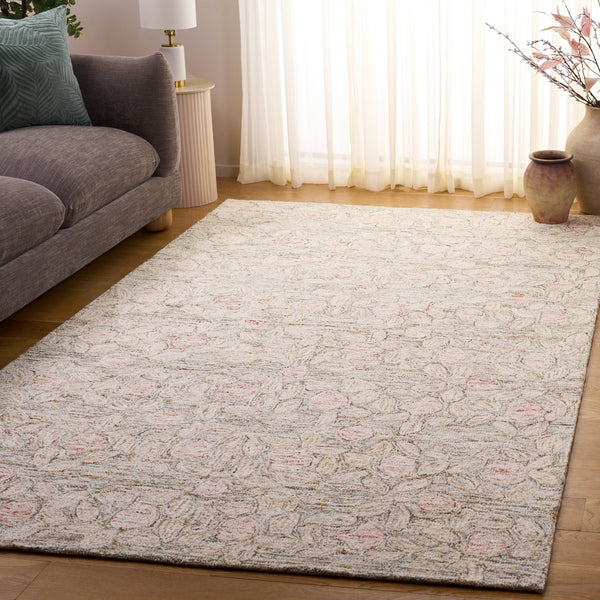 Safavieh Ebony232b Elegant Hand Tufted Wool And Cotton Runner Rug With Floral Design For Timeless Charm Beige ,Rust Wool & Cotton Ebn232b-5