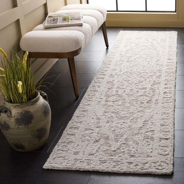 Safavieh Ebony Hand-tufted Area Rug - Luxurious Wool Blend With Elegant Motifs For Timeless Home Decor Ivory ,Brown 60% Wool 40% Cotton With Latex Ebn234t-4