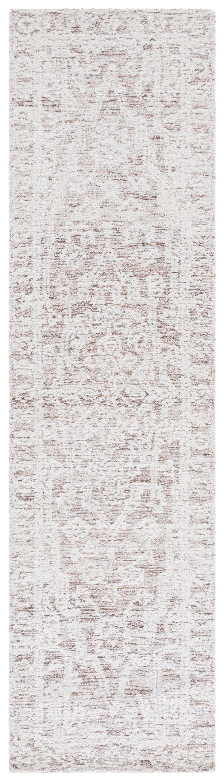 Safavieh Ebony Hand-tufted Runner Rug - Luxurious Wool & Cotton Blend, Elegant Design For Hallways & Spaces Ivory ,Brown 60% Wool 40% Cotton With Latex Ebn234t-6r