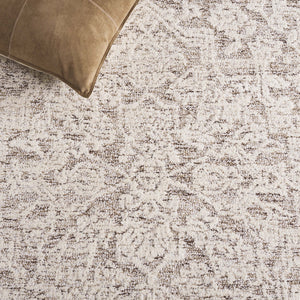 Safavieh Ebony Hand-tufted Runner Rug - Luxurious Wool & Cotton Blend, Elegant Design For Hallways & Spaces Ivory ,Brown 60% Wool 40% Cotton With Latex Ebn234t-5