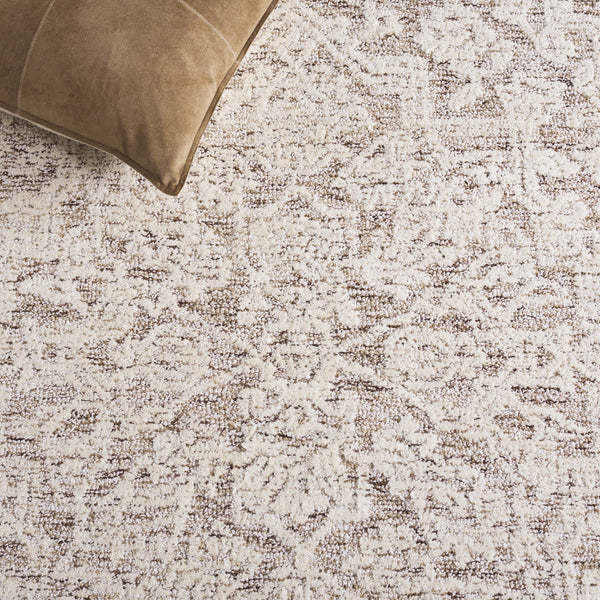 Safavieh Ebony Hand-tufted Runner Rug - Luxurious Wool & Cotton Blend, Elegant Design For Hallways & Spaces Ivory ,Brown 60% Wool 40% Cotton With Latex Ebn234t-5