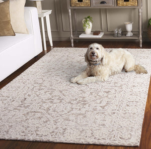 Safavieh Ebony Hand-tufted Runner Rug - Luxurious Wool & Cotton Blend, Elegant Design For Hallways & Spaces Ivory ,Brown 60% Wool 40% Cotton With Latex Ebn234t-5