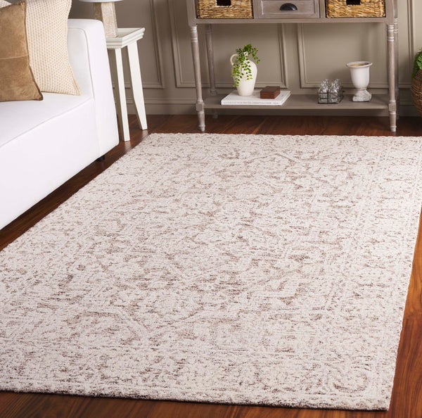 Safavieh Ebony Hand-tufted Area Rug - Luxurious Wool Blend With Elegant Motifs For Timeless Home Decor Ivory ,Brown 60% Wool 40% Cotton With Latex Ebn234t-4