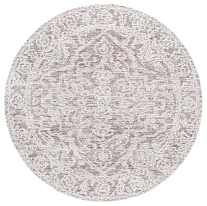 Safavieh Ebony Hand-tufted Runner Rug - Luxurious Wool & Cotton Blend, Elegant Design For Hallways & Spaces Ivory ,Brown 60% Wool 40% Cotton With Latex Ebn234t-6r