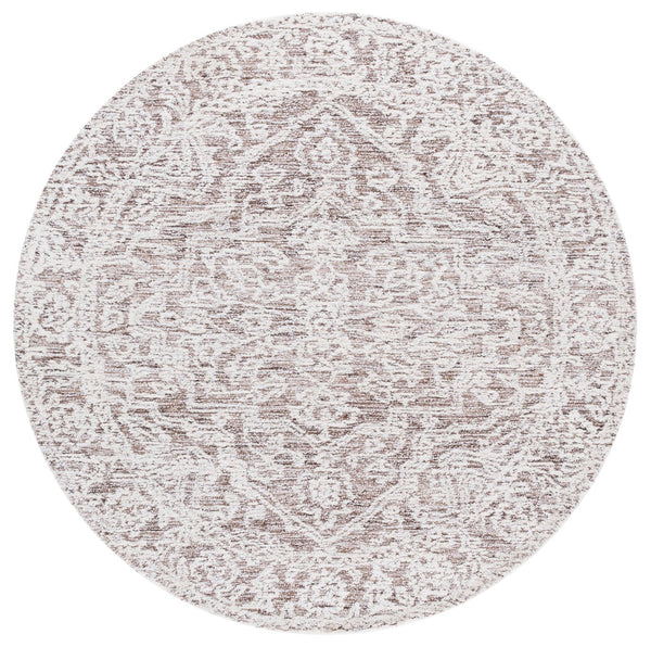 Safavieh Ebony Hand-tufted Runner Rug - Luxurious Wool & Cotton Blend, Elegant Design For Hallways & Spaces Ivory ,Brown 60% Wool 40% Cotton With Latex Ebn234t-6r