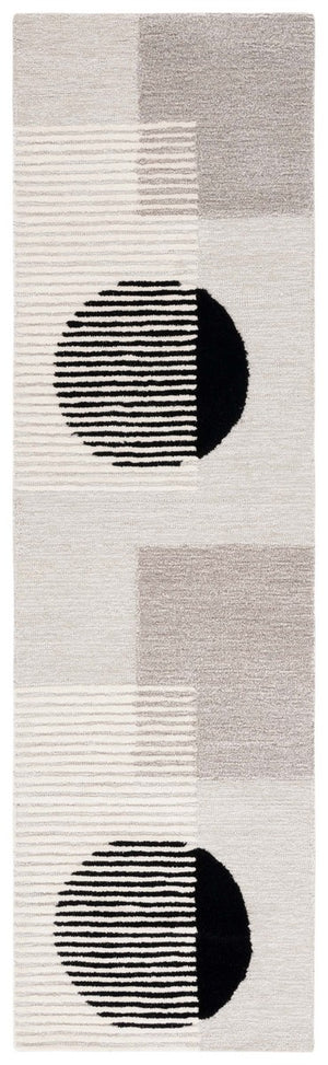 Safavieh Ebony 252 EBN252 Hand Tufted Modern Rug Black / Ivory EBN252Z-8