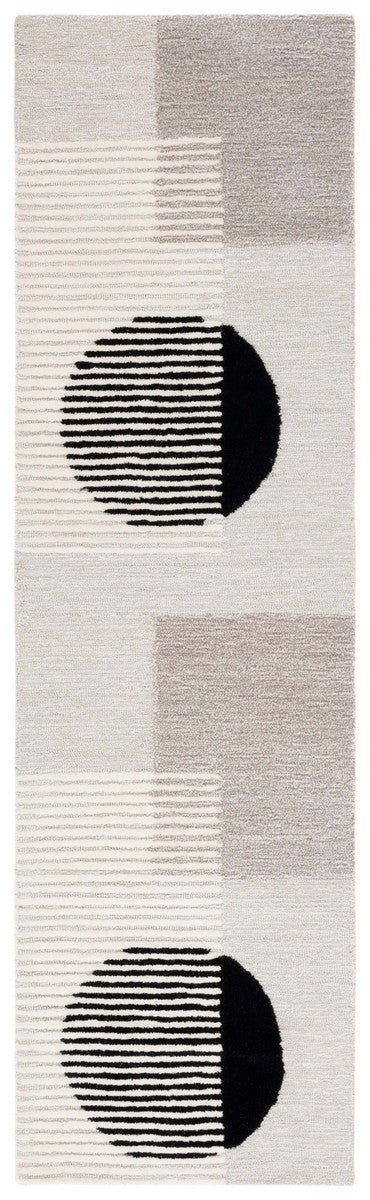 Safavieh Ebony 252 EBN252 Hand Tufted Modern Rug Black / Ivory EBN252Z-8