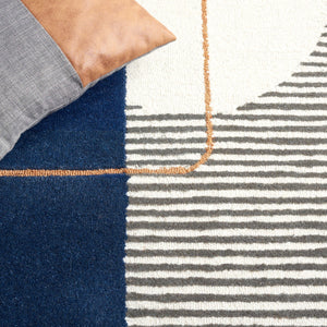 Safavieh Ebony 254 EBN254 Hand Tufted Modern Rug Beige / Blue EBN254M-8