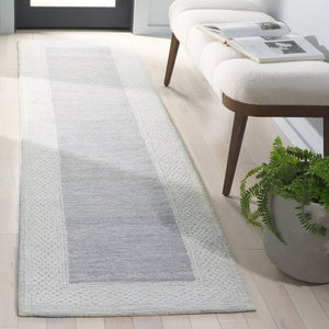 Safavieh Ebony Modern Hand-tufted Runner Rug In Elegant Grey And Ivory – Luxurious Softness For Any Space Grey ,Ivory Indian Wool Pile Ebn275f-29