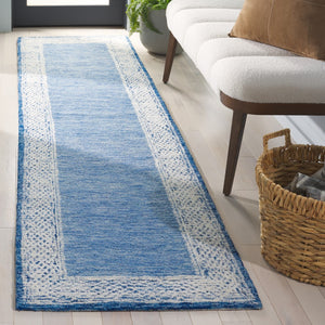 Safavieh Ebony Hand-tufted Area Rug In Grey And Ivory - Luxurious Wool, Modern Design For Any Space Blue ,Ivory Indian Wool Pile Ebn275m-6