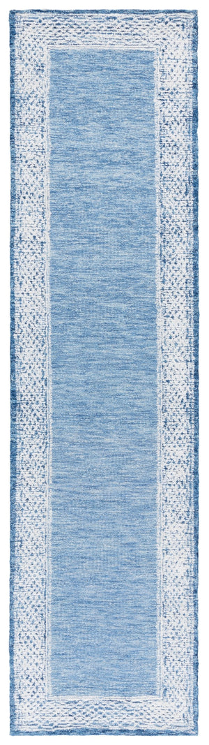 Safavieh Ebony Modern Hand-tufted Runner Rug In Elegant Grey And Ivory – Luxurious Softness For Any Space Blue ,Ivory Indian Wool Pile Ebn275m-29