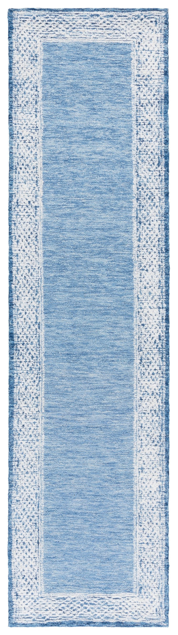 Safavieh Ebony Modern Hand-tufted Runner Rug In Elegant Grey And Ivory – Luxurious Softness For Any Space Blue ,Ivory Indian Wool Pile Ebn275m-29
