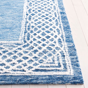 Safavieh Ebony Hand-tufted Area Rug In Grey And Ivory - Luxurious Wool, Modern Design For Any Space Blue ,Ivory Indian Wool Pile Ebn275m-6