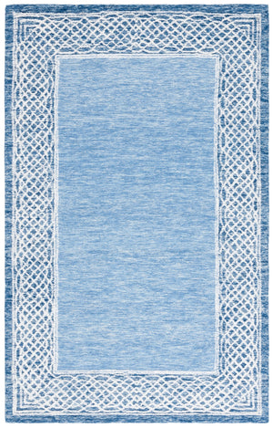 Safavieh Ebony Hand-tufted Area Rug In Grey And Ivory - Luxurious Wool, Modern Design For Any Space Blue ,Ivory Indian Wool Pile Ebn275m-6