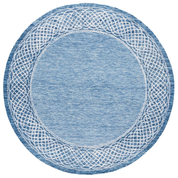 Safavieh Ebony Hand-tufted Area Rug In Grey And Ivory - Luxurious Wool, Modern Design For Any Space Blue ,Ivory Indian Wool Pile Ebn275m-6