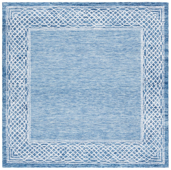 Safavieh Ebony Modern Hand-tufted Runner Rug In Elegant Grey And Ivory – Luxurious Softness For Any Space Blue ,Ivory Indian Wool Pile Ebn275m-6sq