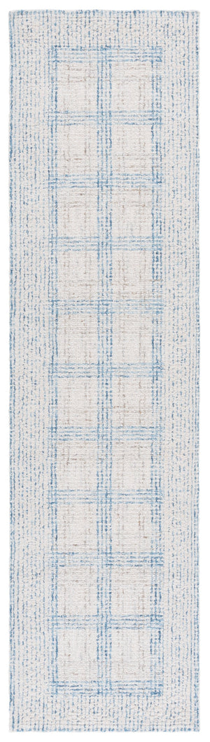 Safavieh Ebony Hand-Tufted Ivory And Blue Wool Rug — Plush Geometric Transitional Design For Modern Rooms 4'-0" x 6'-0" EBN276A-4