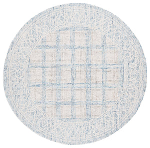 Safavieh Ebony Hand-Tufted Ivory And Blue Wool Rug — Plush Geometric Transitional Design For Modern Rooms 4'-0" x 6'-0" EBN276A-4