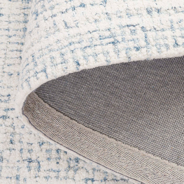 Safavieh Ebony Hand Tufted Indian Wool Pile Runner Rug - Elegant Home Accent For Hallways & Narrow Spaces Blue ,Ivory Indian Wool Pile Ebn277m-5