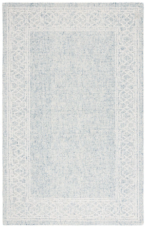 Safavieh Ebony Hand Tufted Indian Wool Pile Runner Rug - Elegant Home Accent For Hallways & Narrow Spaces Blue ,Ivory Indian Wool Pile Ebn277m-5
