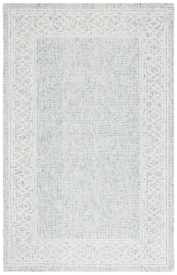 Safavieh Ebony Hand Tufted Indian Wool Pile Runner Rug - Elegant Home Accent For Hallways & Narrow Spaces Blue ,Ivory Indian Wool Pile Ebn277m-5