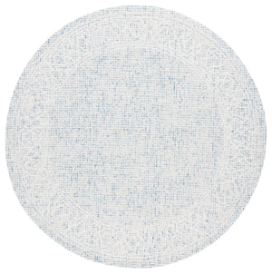 Safavieh Ebony Hand Tufted Indian Wool Pile Runner Rug - Elegant Home Accent For Hallways & Narrow Spaces Blue ,Ivory Indian Wool Pile Ebn277m-6r