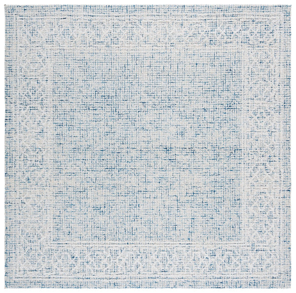 Safavieh Ebony Hand Tufted Indian Wool Pile Runner Rug - Elegant Home Accent For Hallways & Narrow Spaces Blue ,Ivory Indian Wool Pile Ebn277m-6sq