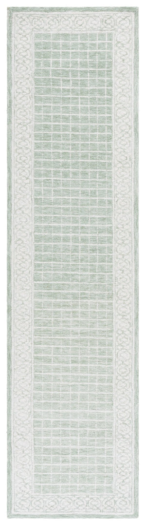 Safavieh Ebony Hand-tufted Area Rug - Luxurious Indian Wool Pile, Modern Geometric Design For Stylish Homes Green ,Ivory Indian Wool Pile Ebn278y-4