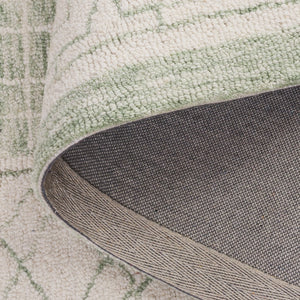 Safavieh Ebony Hand-tufted Area Rug - Luxurious Indian Wool Pile, Modern Geometric Design For Stylish Homes Green ,Ivory Indian Wool Pile Ebn278y-4