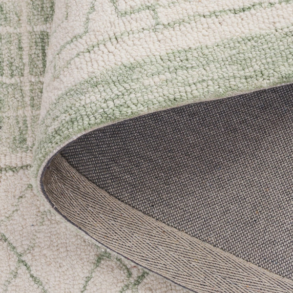 Safavieh Ebony Hand-tufted Area Rug - Luxurious Indian Wool Pile, Modern Geometric Design For Stylish Homes Green ,Ivory Indian Wool Pile Ebn278y-4