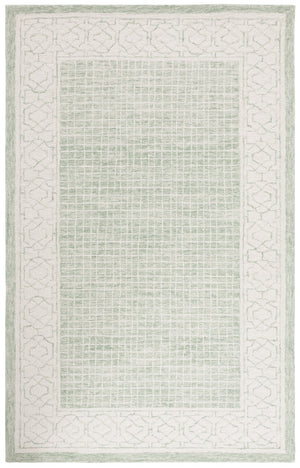 Safavieh Ebony Hand-tufted Area Rug - Luxurious Indian Wool Pile, Modern Geometric Design For Stylish Homes Green ,Ivory Indian Wool Pile Ebn278y-4