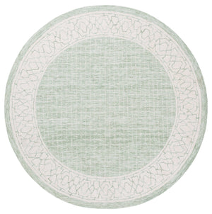 Safavieh Ebony Hand Tufted Indian Wool Runner Rug - Elegant Lattice Design For Modern Home Decor, 2'3" X 9' Green ,Ivory Indian Wool Pile Ebn278y-6r