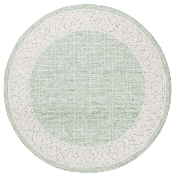 Safavieh Ebony Hand Tufted Indian Wool Runner Rug - Elegant Lattice Design For Modern Home Decor, 2'3" X 9' Green ,Ivory Indian Wool Pile Ebn278y-6r