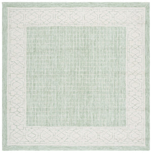 Safavieh Ebony Hand-tufted Area Rug - Luxurious Indian Wool Pile, Modern Geometric Design For Stylish Homes Green ,Ivory Indian Wool Pile Ebn278y-4