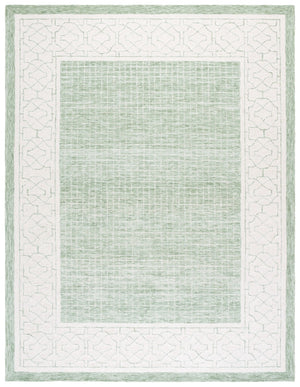 Safavieh Ebony Hand-tufted Area Rug - Luxurious Indian Wool Pile, Modern Geometric Design For Stylish Homes Green ,Ivory Indian Wool Pile Ebn278y-4