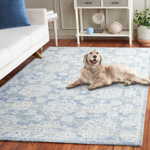 Safavieh Ebony 305 EBN305 Hand Tufted  Rug Ivory / Blue EBN305M-8