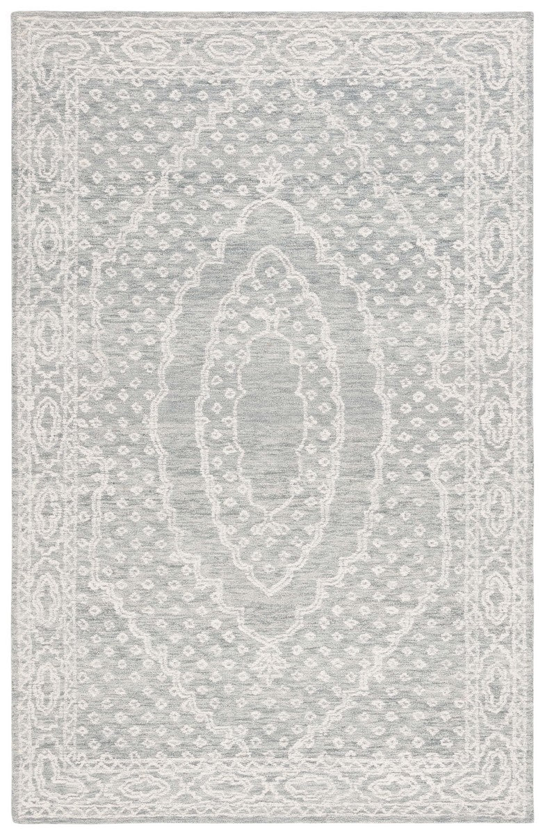 Safavieh Ebony 306 EBN306 Hand Tufted  Rug Ivory / Grey EBN306F-8