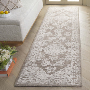 Safavieh Ebony 308 EBN308 Hand Tufted  Rug Ivory / Dark Grey EBN308H-8