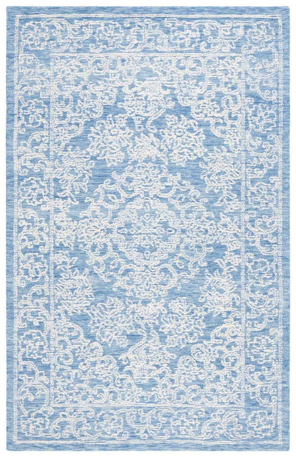 Safavieh Ebony 308 EBN308 Hand Tufted  Rug Ivory / Blue EBN308M-8
