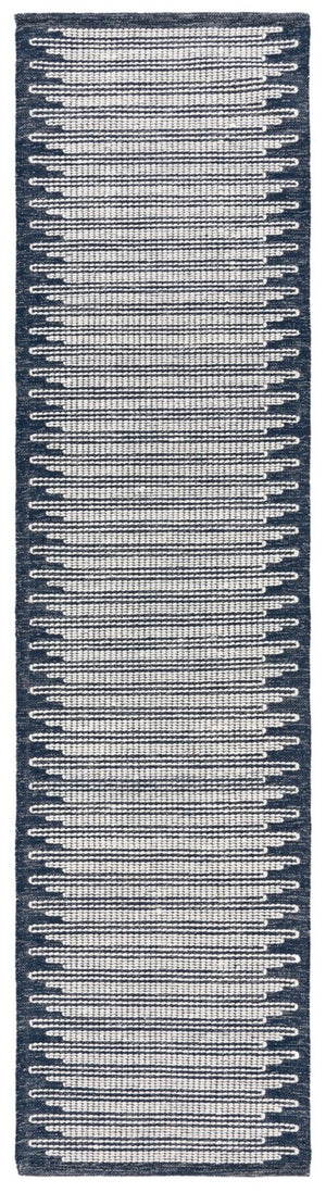 Safavieh Ebony 312 EBN312 Flatweave  Rug Ivory / Navy EBN312N-8