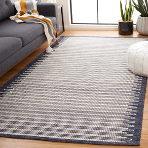 Safavieh Ebony 312 EBN312 Flatweave  Rug Ivory / Navy EBN312N-8