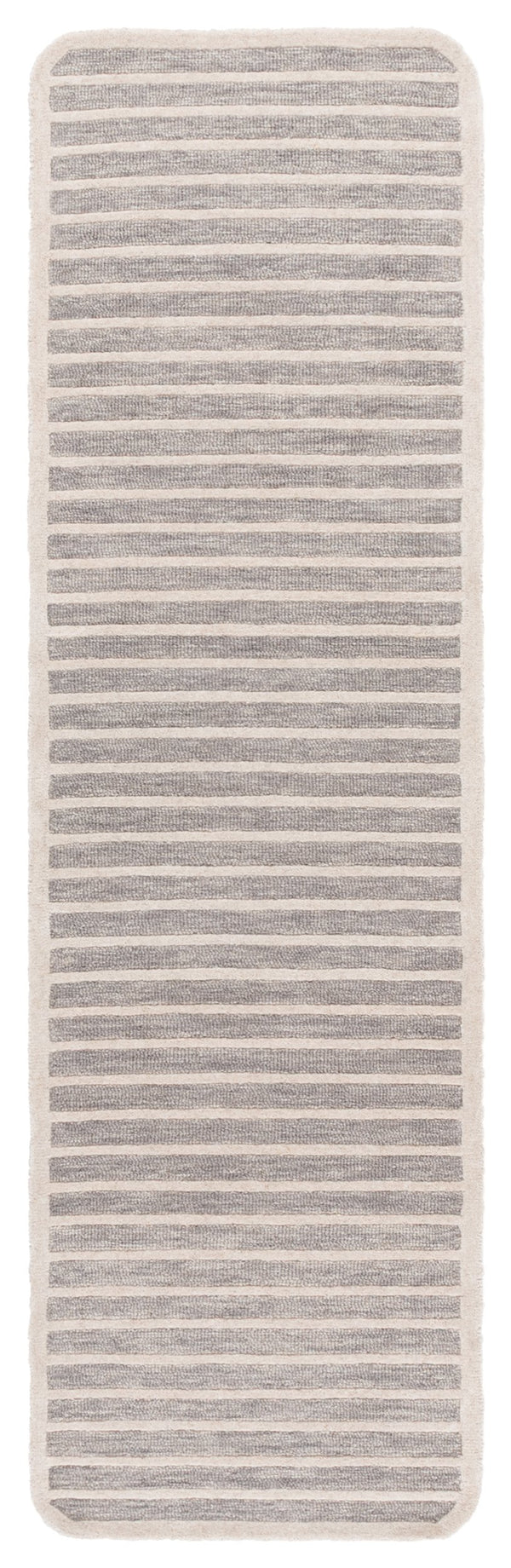 Safavieh Ebony Modern Runner Rug - Hand Tufted Wool & Cotton, Elegant Minimalist Design For Hallway Decor Grey ,Ivory 80% Wool,20% Cotton Ebn325f-28