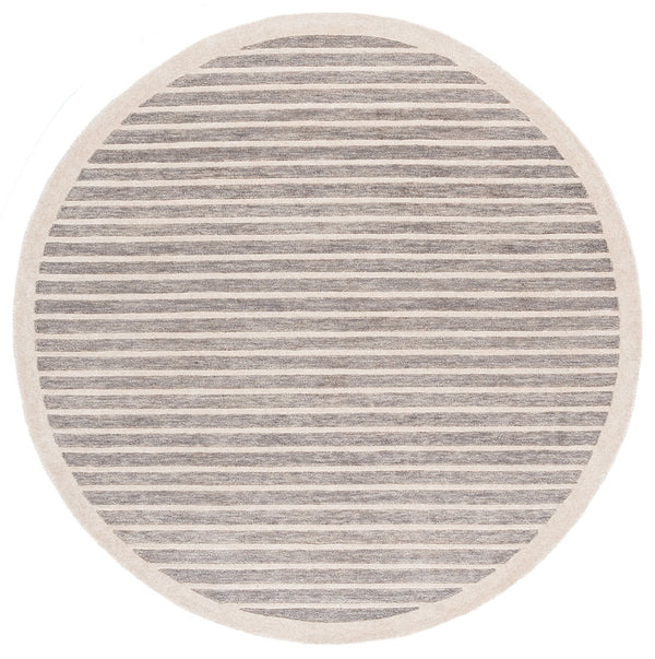 Safavieh Ebony Modern Runner Rug - Hand Tufted Wool & Cotton, Elegant Minimalist Design For Hallway Decor Grey ,Ivory 80% Wool,20% Cotton Ebn325f-6r