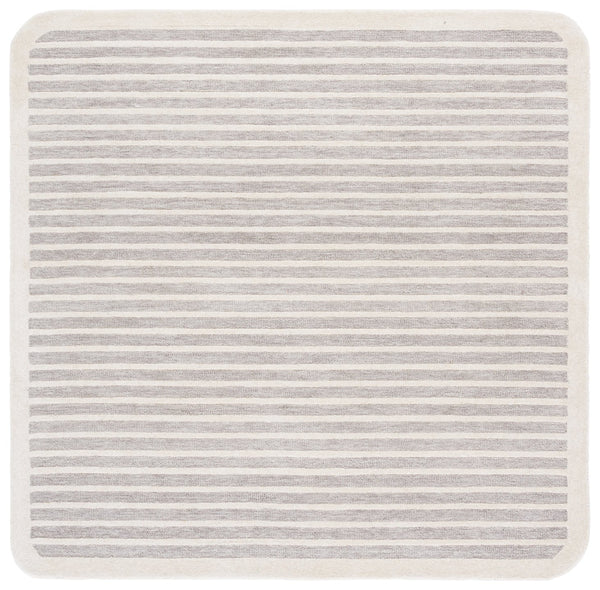 Safavieh Ebony Modern Runner Rug - Hand Tufted Wool & Cotton, Elegant Minimalist Design For Hallway Decor Grey ,Ivory 80% Wool,20% Cotton Ebn325f-6sq