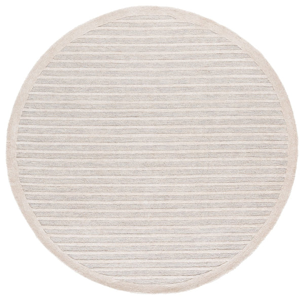 Safavieh Ebony Modern Runner Rug - Hand Tufted Wool & Cotton, Elegant Minimalist Design For Hallway Decor Silver ,Ivory 80% Wool,20% Cotton Ebn325g-6r