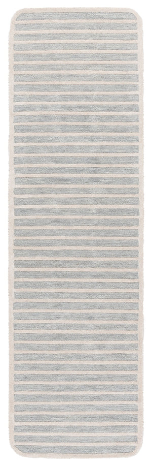 Safavieh Ebony Modern Runner Rug - Hand Tufted Wool & Cotton, Elegant Minimalist Design For Hallway Decor Light Blue ,Ivory 80% Wool,20% Cotton Ebn325m-28