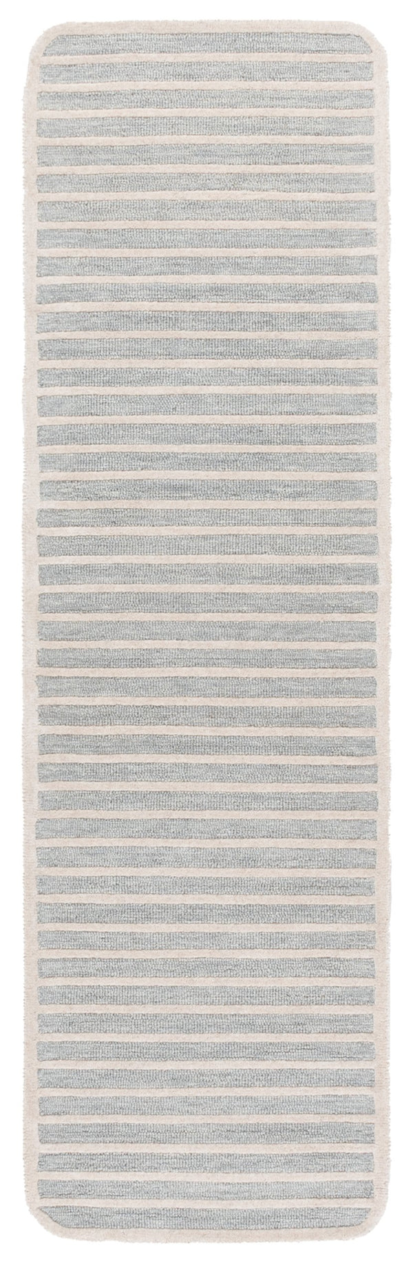 Safavieh Ebony Modern Runner Rug - Hand Tufted Wool & Cotton, Elegant Minimalist Design For Hallway Decor Light Blue ,Ivory 80% Wool,20% Cotton Ebn325m-28