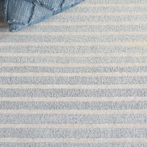 Safavieh Ebony Modern Runner Rug - Hand Tufted Wool & Cotton, Elegant Minimalist Design For Hallway Decor Light Blue ,Ivory 80% Wool,20% Cotton Ebn325m-5