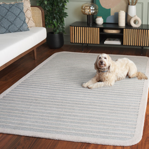 Safavieh Ebony Hand-tufted Area Rug - Luxurious Wool Blend For Elegant Living Spaces And Cozy Interiors Light Blue ,Ivory 80% Wool,20% Cotton Ebn325m-4